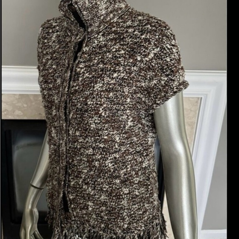 St. John Brown Cowl Neck Sweater Size M